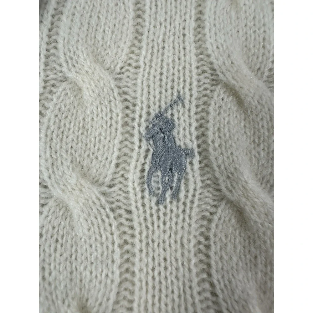 Polo Ralph Lauren Cream Mens Cableknit Wool Cashmere Vest Size XL NWT